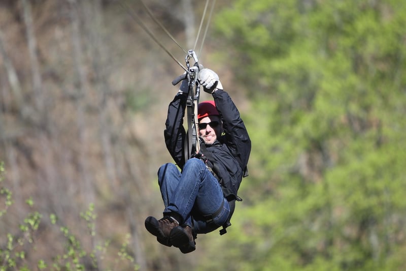 Zip Lining in Jungle